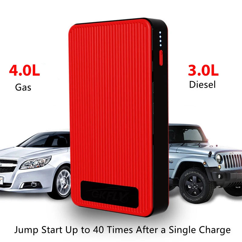 GKFLY Car Battery Jump Starter 8000mAh Portable Car Battery Booster Charger 12V Starting Device Emergency Booster