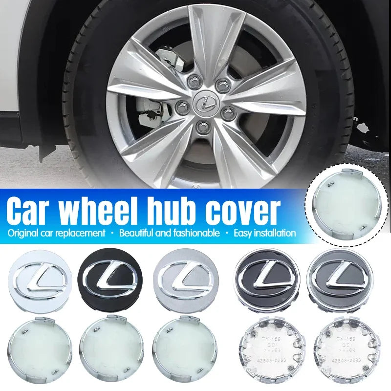4PCS 62mm Car Wheel Center Hub Emblem For Lexus ES240 ES250 ES350 IS250 IS300 RX270 GS NX300 RX300 RX350 RX400H SL430 CT200