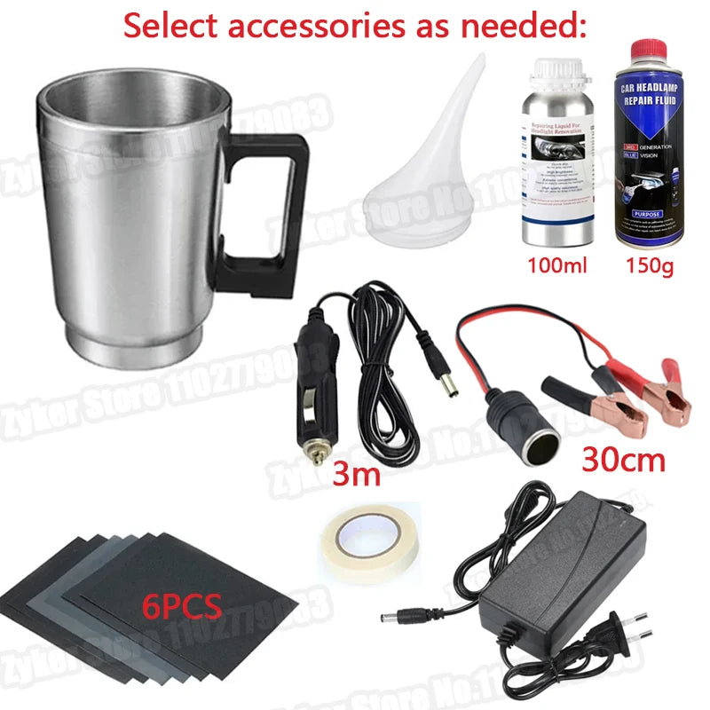 Car Headlight Polish Restoration Kit Automotive Headlight Care Tool Headlight Restoration Set Car Headlight Restoration Liquid