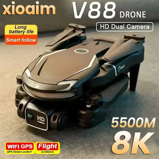 Xiaomi V88 Drone 8K 5G GPS Professional HD -ilmakuvauskaukosäätimelle Aircraft HD Dual Camera Quadcopter Toy UAV