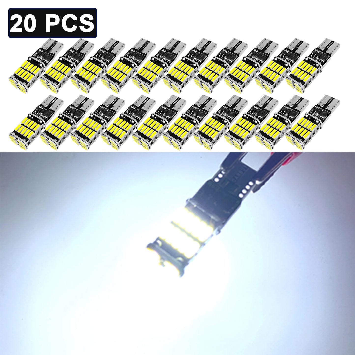 2/4/6/8/10/20 PCS CANBUS T10 W5W LED Bulbs 12V 24V 4014-26SMD 6500K White Car Interior Dome Courtesy Trunk License Plate Lights