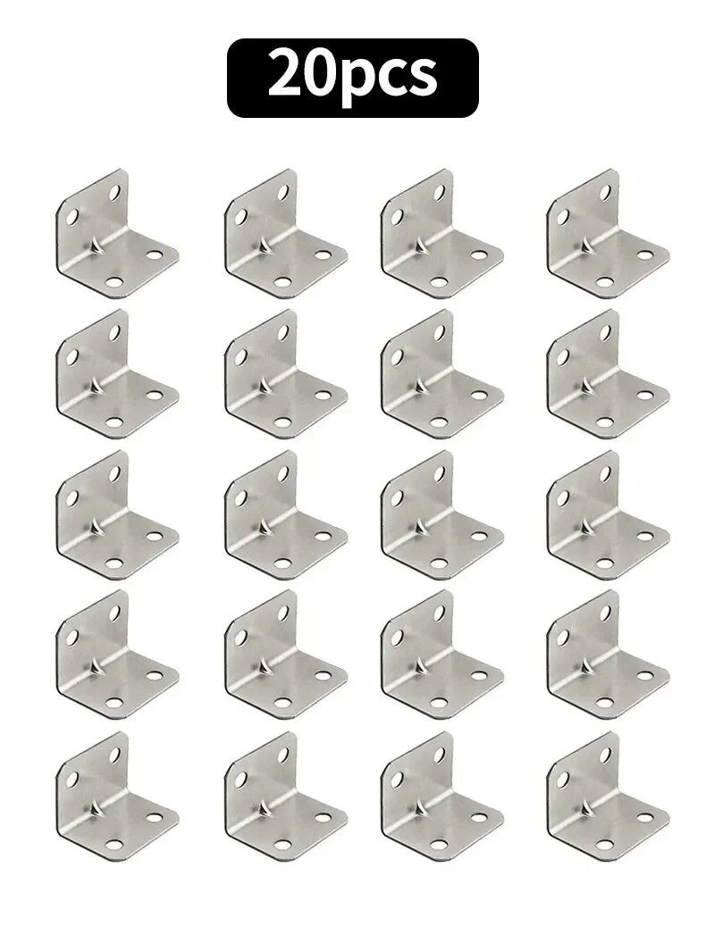20pcs Angle Iron Board Table, Chair, Cabinet, Wardrobe, Fixed Connector, 90-degree Angle Iron Plate Bracket