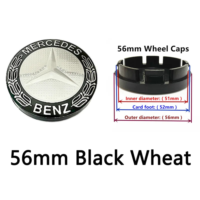 40pcs 56mm 60mm 68mm 75mm 3Pin For Wheel Hub Center Caps Mercedes Benz Emblem Car Rim Hubcap Badge Logo Auto Styling Accessories