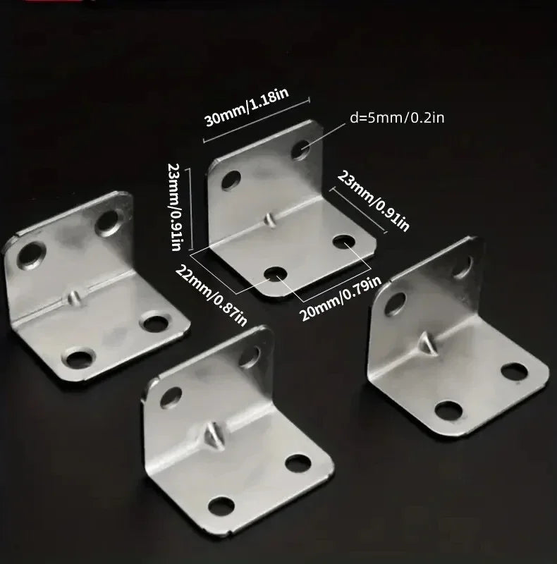 20pcs Angle Iron Board Table, Chair, Cabinet, Wardrobe, Fixed Connector, 90-degree Angle Iron Plate Bracket