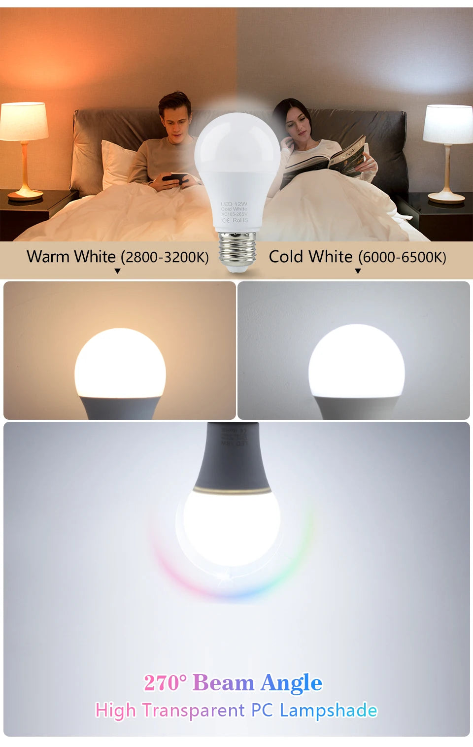 4pcs/lot E27 LED Bulb Lamps AC 220V SMD2835 3W 6W 9W 12W 15W 18W Lampada Led Light Bulbs Living Room Home Indoor LED Bombilla