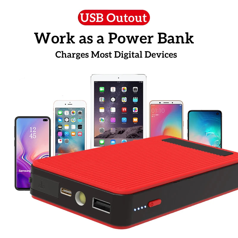 GKFLY Car Battery Jump Starter 8000mAh Portable Car Battery Booster Charger 12V Starting Device Emergency Booster