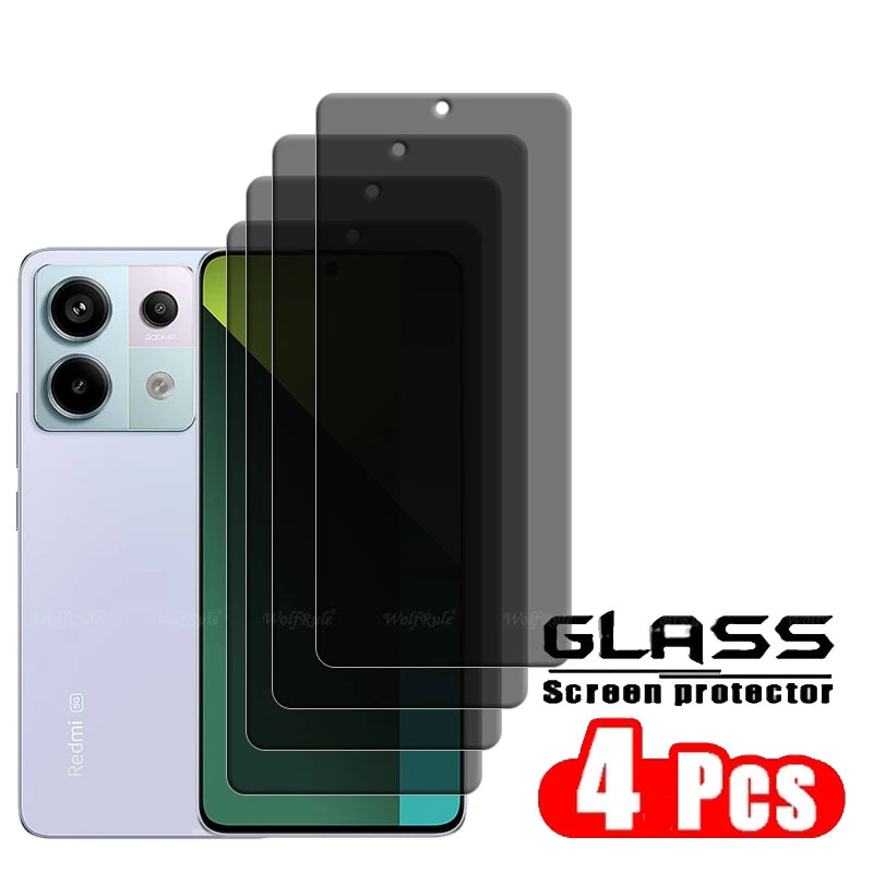 4Pcs For Redmi Note 13 Pro 5G Glass Redmi Note 13 5G Glass 9H HD Privacy Anti-Spy Cover Screen Protector Redmi Note 13 Pro 4G 5G