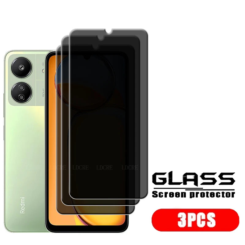 4Pcs For Xiaomi Redmi 13C Glass Redmi 13C Screen Protector Phone Cover Protective 9H Anti-Spy Privacy Tempered Glass Redmi 13C