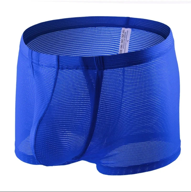 5 PCs Men's High Elastic Plain Color Comfortable Boxer Briefs Panties Breathable Pantyhose