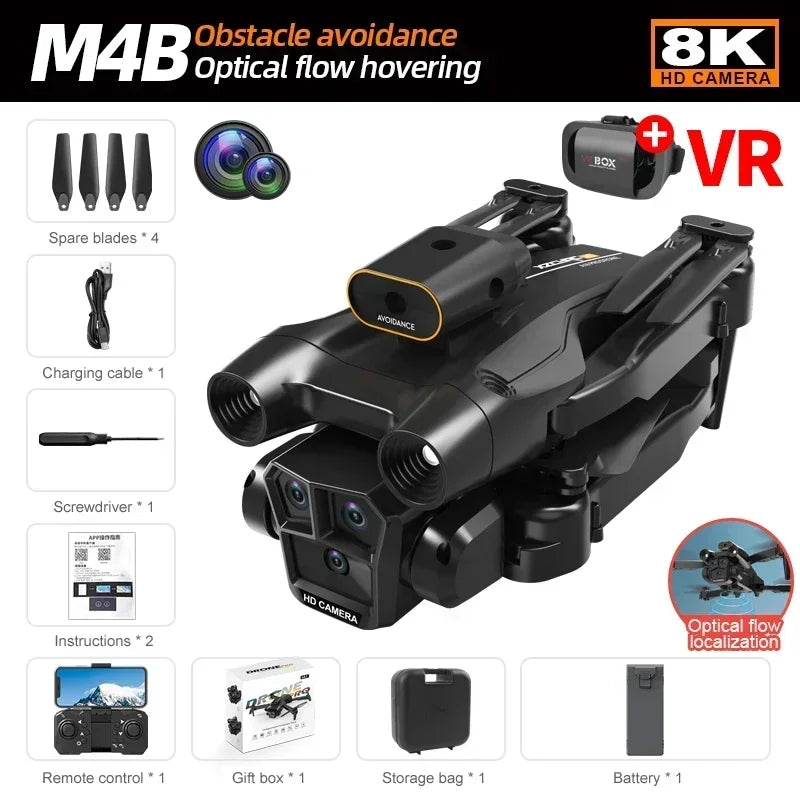 2024Uusi M4 Professional Drone 8K HD -kamera esteiden välttäminen laajakulmainen taitettava RC-helikopteri WIFI FPV korkeushelikopteri 3000M