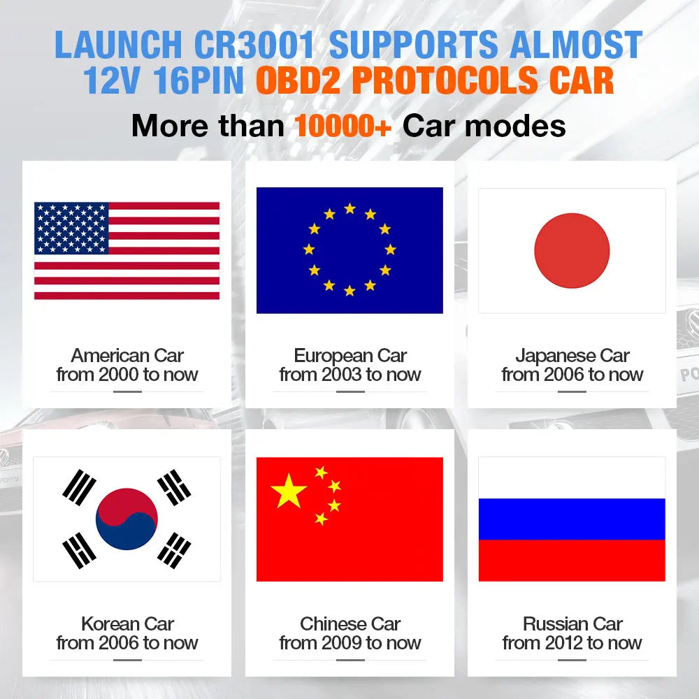 LAUNCH X431 CR3001 Car Full OBD2 Diagnostic Tools Automotive Professional Code Reader Scanner Check Engine Free Update pk  ELM32