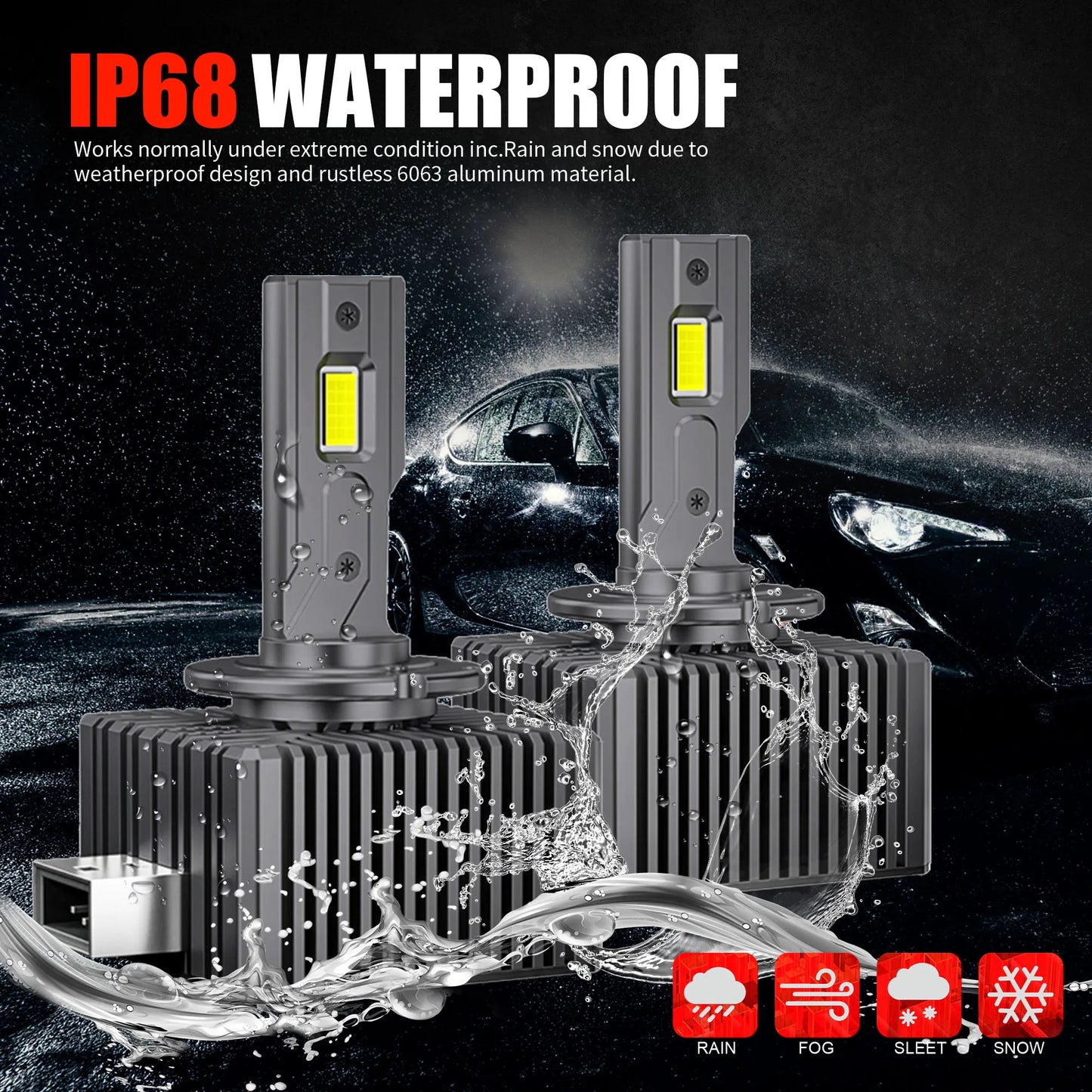 2PCS 30000LM D1S D3S Headlight 35W D2S D2R D4S D4R D5S D8S LED Canbus Lamps  Auto LED Lights Bulb For Car Lights 6000K Plug&Play