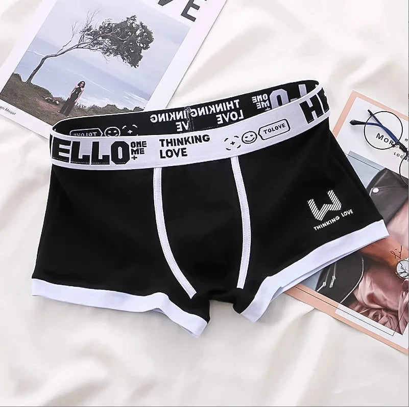 5 PCs Men's High Elastic Plain Color Comfortable Boxer Briefs Panties Breathable Pantyhose