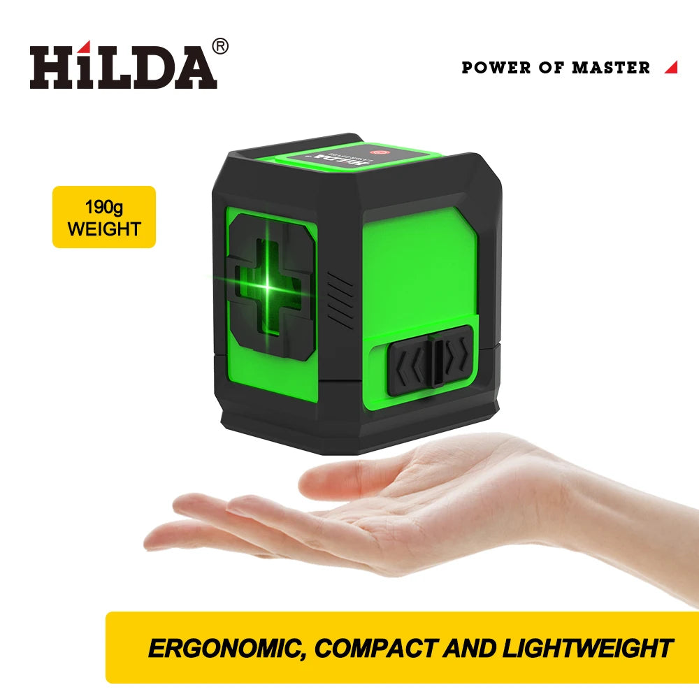HILDA Laser Level 2-Line Green Laser Instrument With Magnet Wall Level Portable Provincial Support Cross Laser Instrument