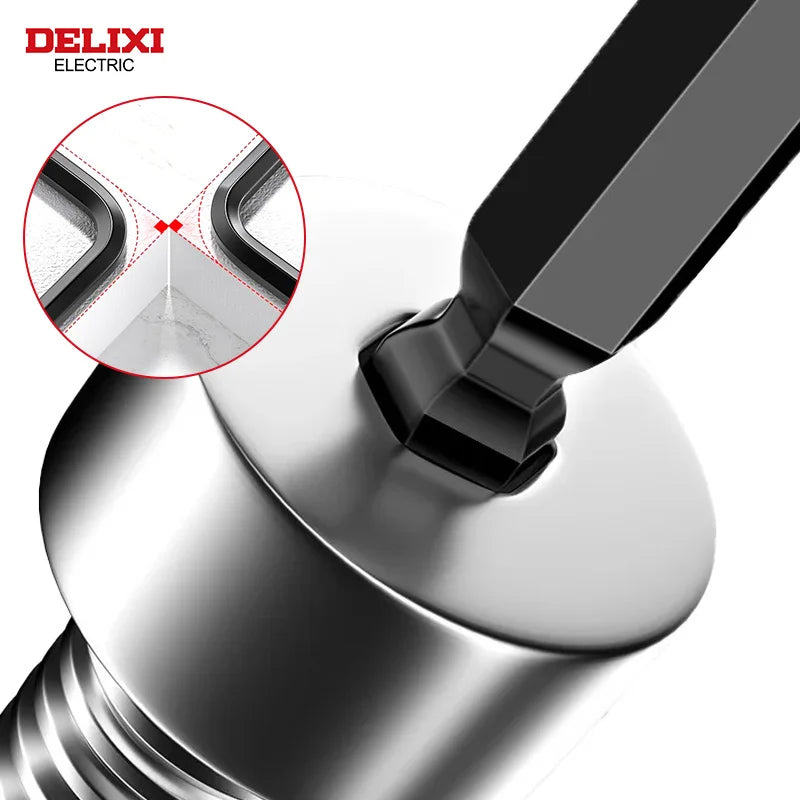 DELIXI ELECTRIC kuusiokoloavainsarja, kuusiokoloavaimen ruuvimeisselisarja holkilla universaalin vääntömomentin pitkä metriikka, moottoripyörille, polkupyörille