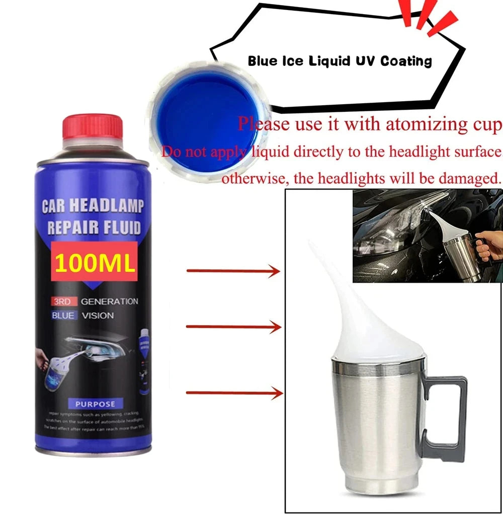 Car Headlight Polish Restoration Kit Automotive Headlight Care Tool Headlight Restoration Set Car Headlight Restoration Liquid