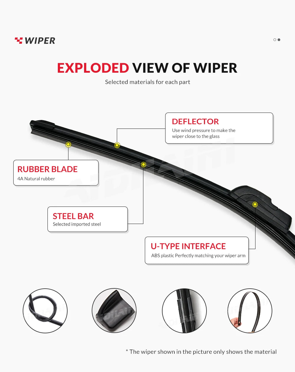 Wiper LHD Front Wiper Blades For Volvo XC60 2012-2017 2016 2015 Windshield Windscreen Window Brushes26"+20"+14"
