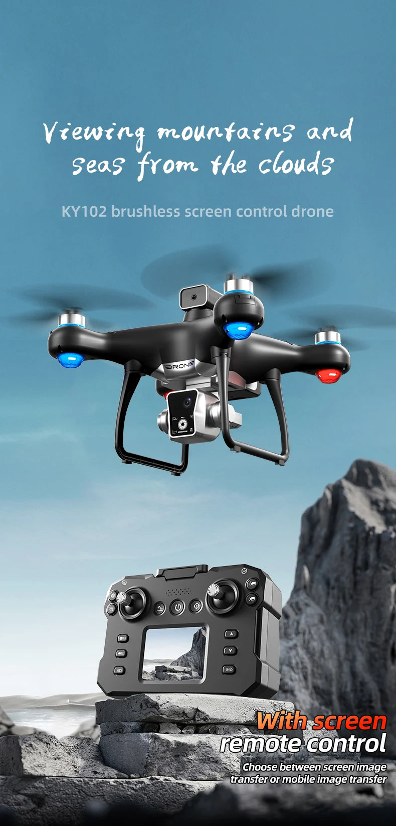 Xiaomi KY102 MAX Drone Professional HD Dual Camera Screen Controlled Brushless Obstacle Avoidance RC Quadcopter Dron Toy 10000M