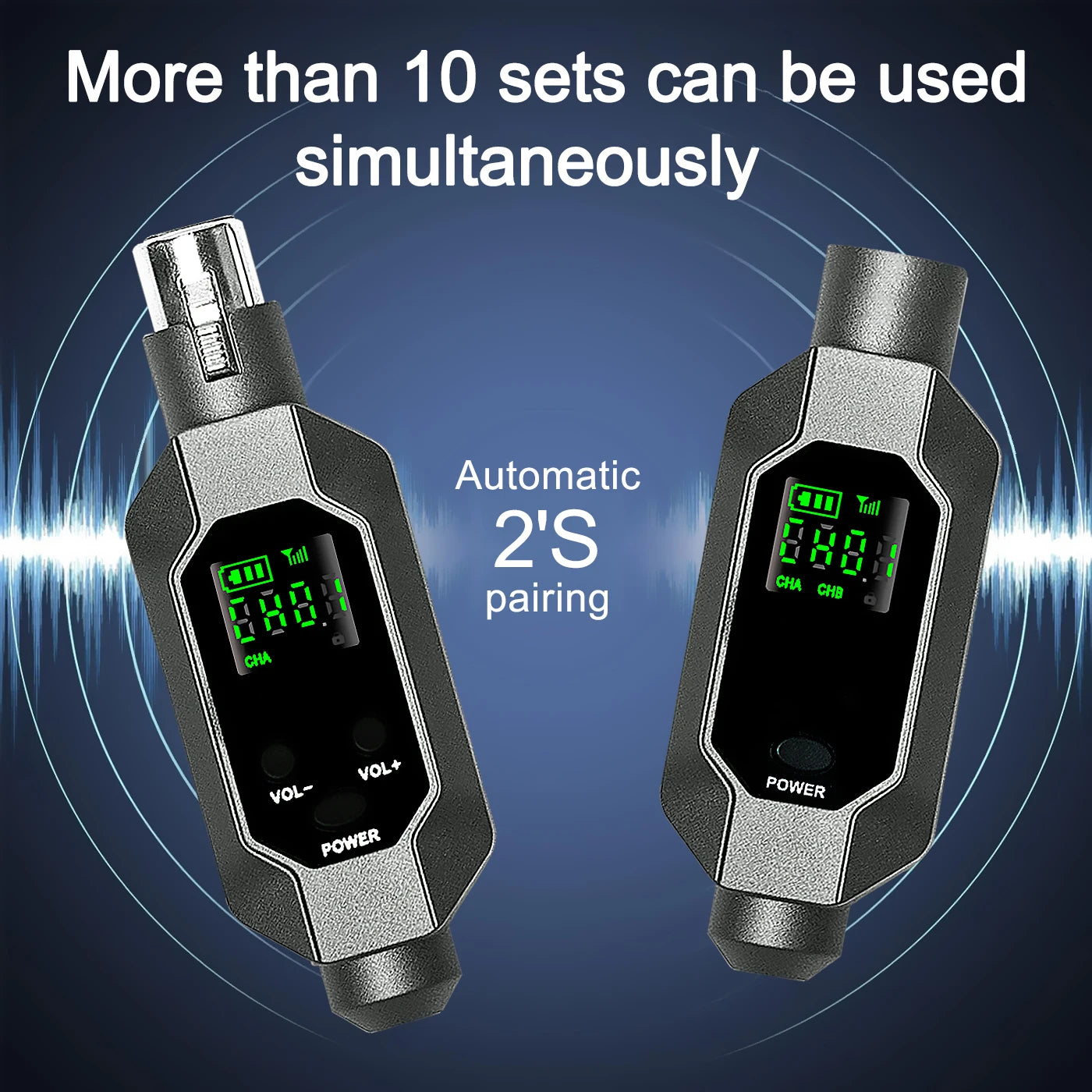 Wired to Wireless Microphone System Wireless Microphone Converter XLR Transmitter and Receiver for Dynamic Microphone