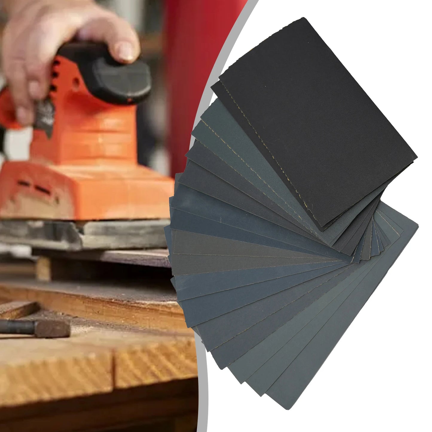 18pcs/Set Sandpaper 400,600,800,1000,1200,1500,2000,2500,3000 Grit  Sandpaper Wet / Dry Sanding Paper Abrasive Polishing Tools