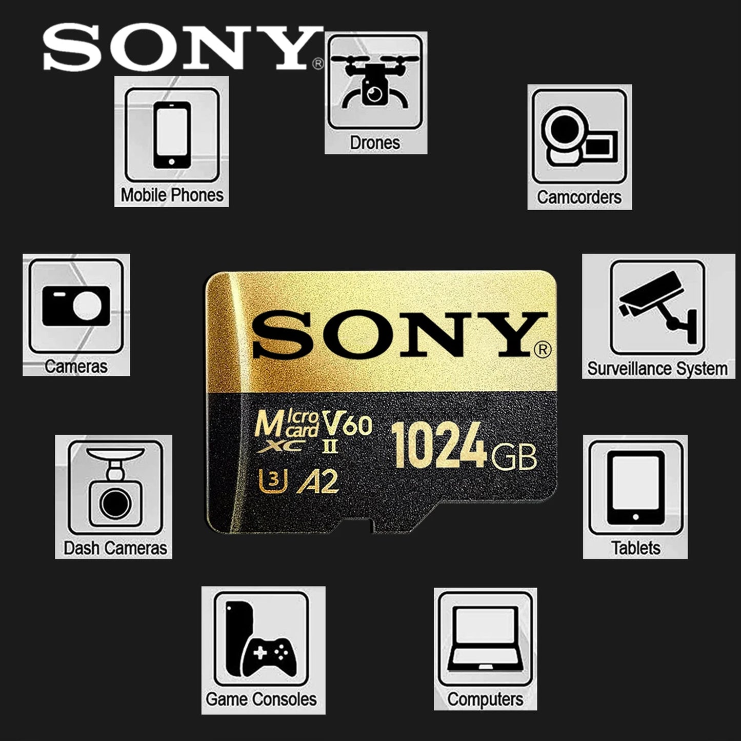 Sony Micro SD Card Memory Card Hight Speed MIni MicroSD Card 1TB 512GB 256GB 128GB SD TF Flash Card For XIaomi Camera PC