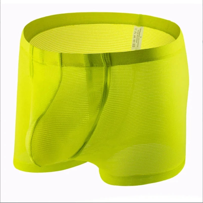 5 PCs Men's High Elastic Plain Color Comfortable Boxer Briefs Panties Breathable Pantyhose