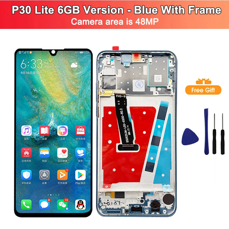 New LCD For HUAWEI P30 Lite LCD Display Touch Screen For HUAWEI P30 Lite Screen Nova 4e MAR-LX1 AL01 Digitizer Assembly