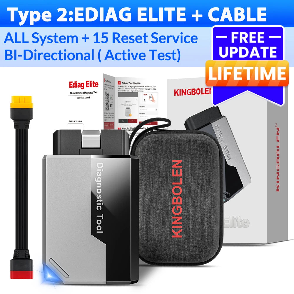 【Lifetime Free Update】KINGBOLEN EDIAG ELITE OBD2 Scanner All System Car Diagnostic Tool 15 Reset Bi directional CANFD Protocol