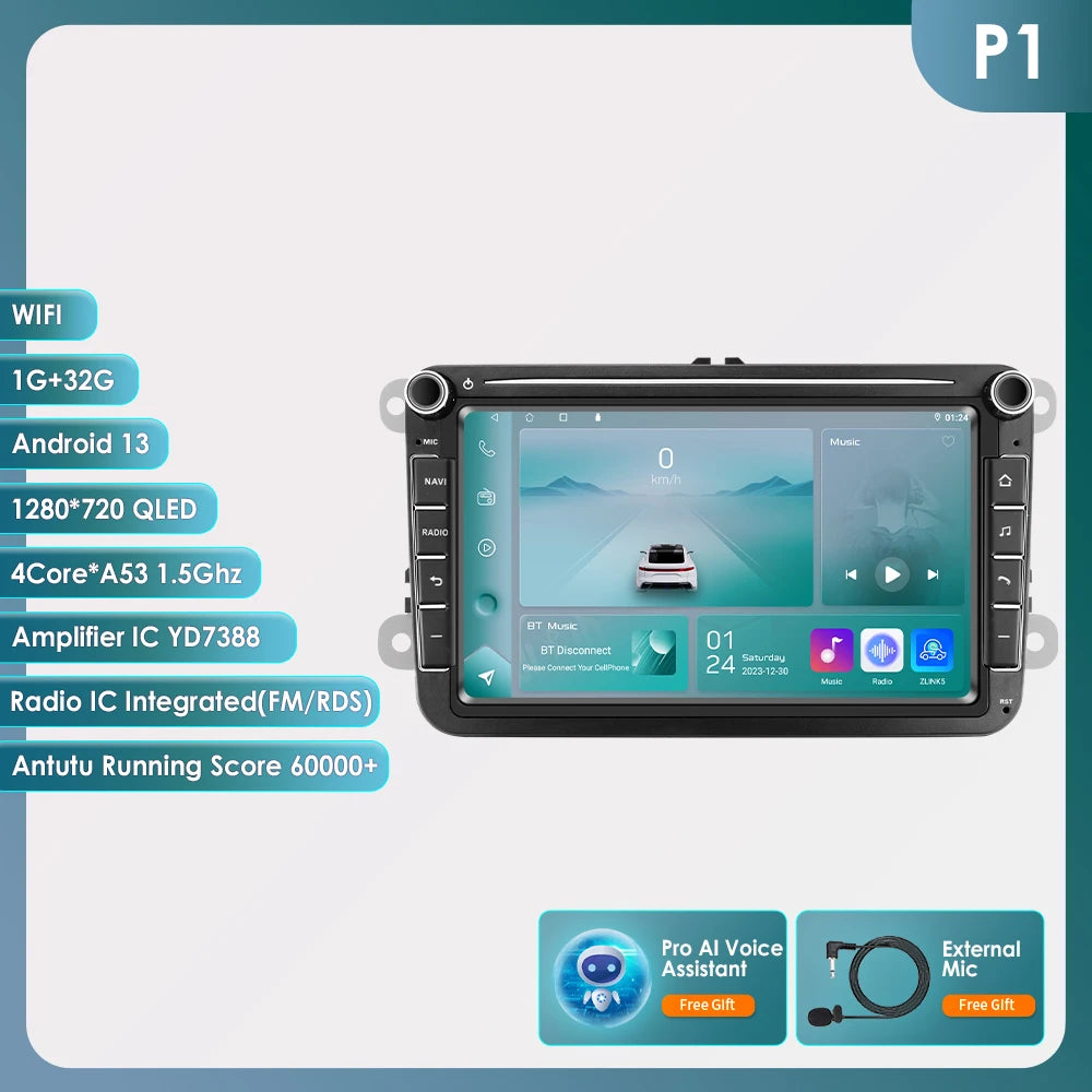 2din Android Car Radio GPS for Volkswagen Skoda VW Tiguan Touran Caddy Jetta Polo Passat Seat Multimedia Player Stereo AutoRadio