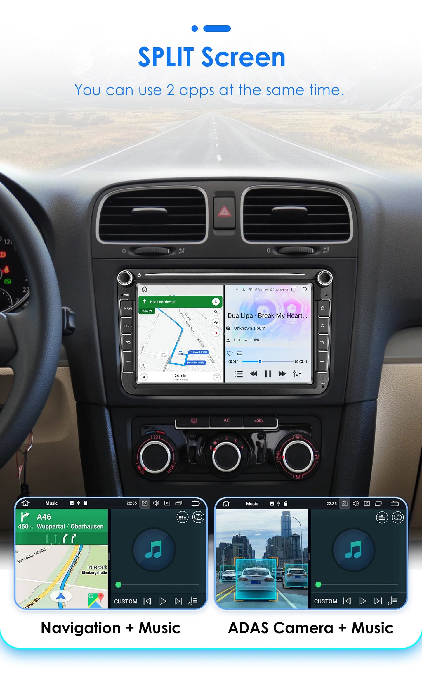 2din Android Car Radio GPS for Volkswagen Skoda VW Tiguan Touran Caddy Jetta Polo Passat Seat Multimedia Player Stereo AutoRadio
