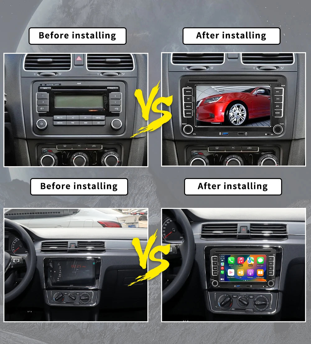 7 Inch Android 13 Auto Carplay Radio GPS For VW Volkswagen VW Multivan Scirocco Transporter und MultivanT5 T6 WiFi Car Player