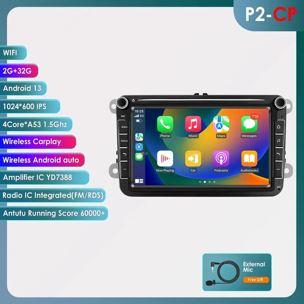 2din Android Car Radio GPS for Volkswagen Skoda VW Tiguan Touran Caddy Jetta Polo Passat Seat Multimedia Player Stereo AutoRadio