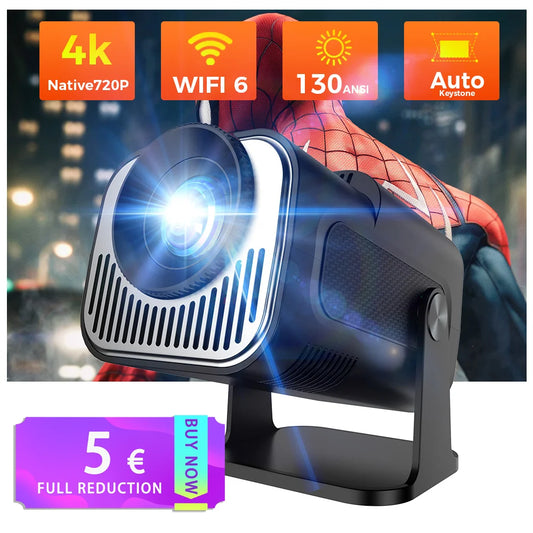 HY320 mini Android Projector Native 720P 1280*720P Support 4K Bluetooth WIFI6 Smart Video Projector Portable HDMI Auto Keystone