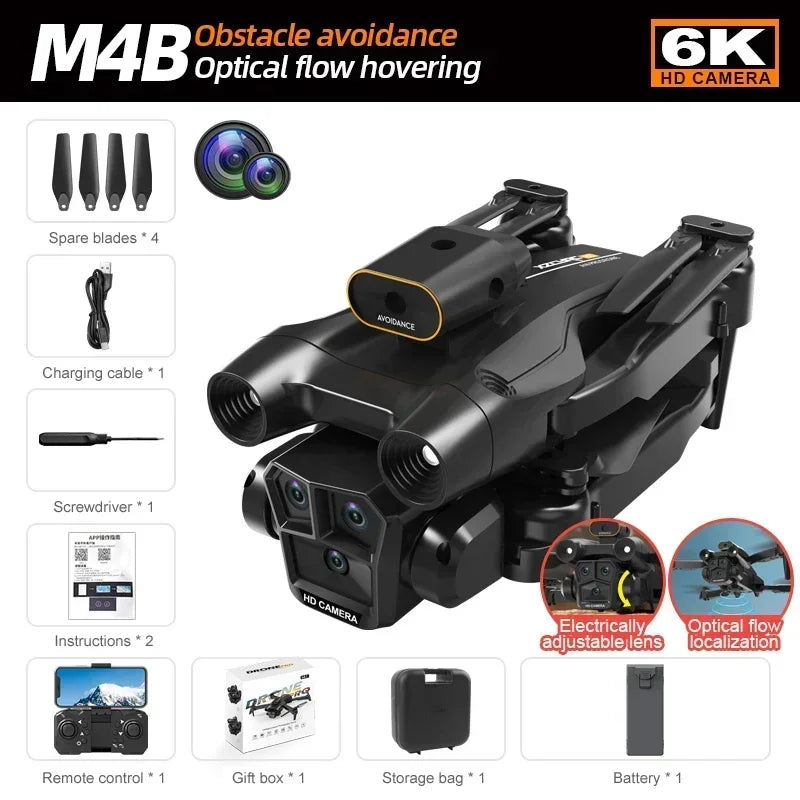 2024Uusi M4 Professional Drone 8K HD -kamera esteiden välttäminen laajakulmainen taitettava RC-helikopteri WIFI FPV korkeushelikopteri 3000M