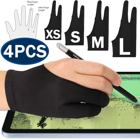 Piirustushansikas kämmenen hylkäys Kaksi sormikäsinettä Applen IPad kapasitiiviselle tabletille Screen Artist -oikealle/vasemmalle graafiselle tabletille