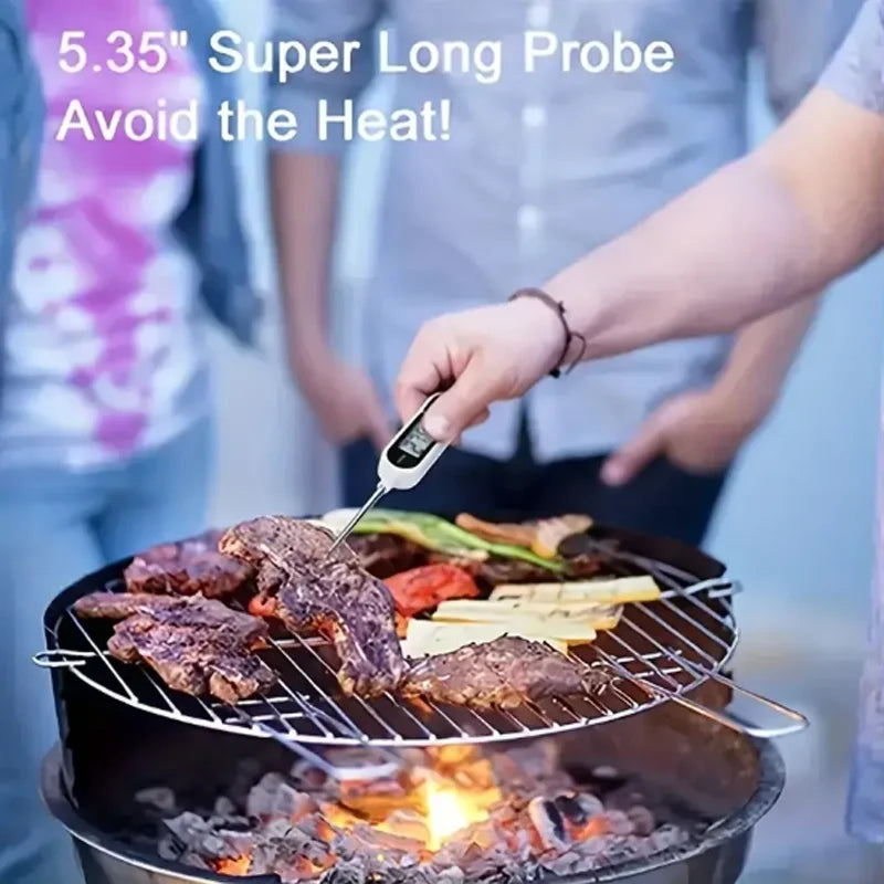 Food Thermometer Digital Real-Time Reading Meat And Beverage Thermometer With LCD Display And Probe Electronic Kitchen Thermomet