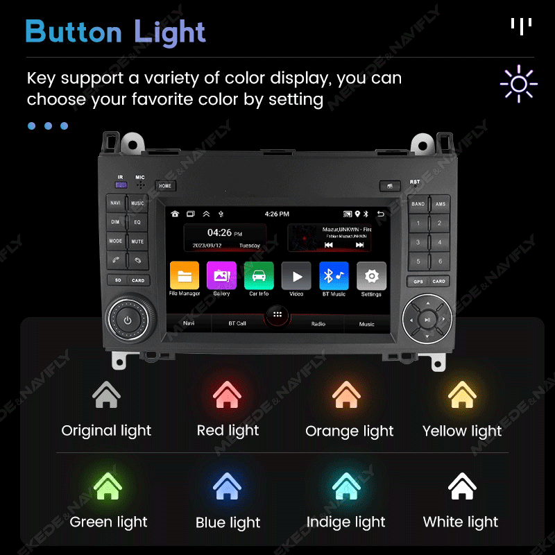 7" 2din Android Car Radio Stereo Video Player For Mercedes Benz B200 A B Class W169 W245 Viano Vito W639 Sprinter W906 Carplay