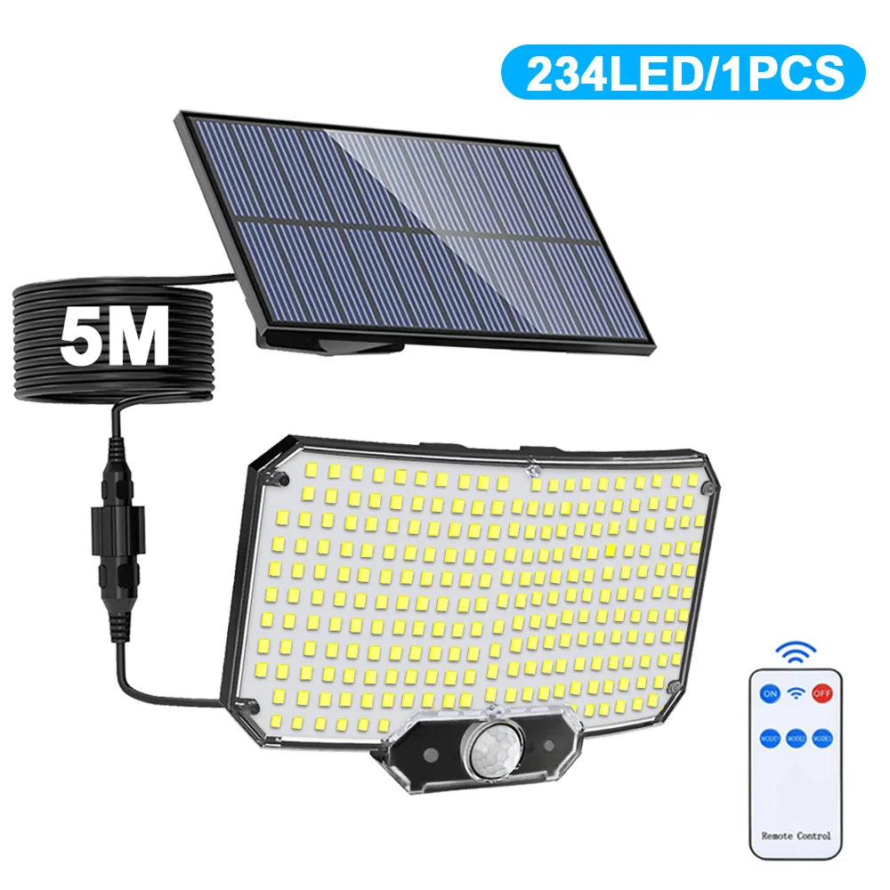 Solar Lights 234LED Solar Security Lights Outdoor Garden Motion Sensor 3 Modes Waterproof Split Solar Flood Wall Lights Garage