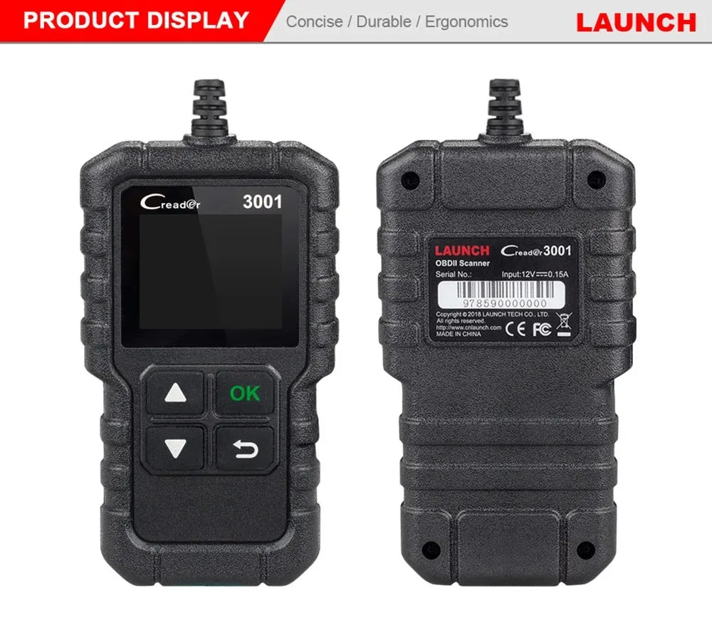 LAUNCH X431 CR3001 Car Full OBD2 Diagnostic Tools Automotive Professional Code Reader Scanner Check Engine Free Update pk  ELM32