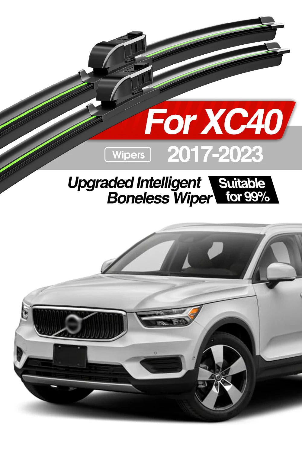 For Volvo XC40 2017-2023 Front Windshield Wiper Blades 2pcs Windscreen Window Accessories 2018 2019 2020 2021 2022