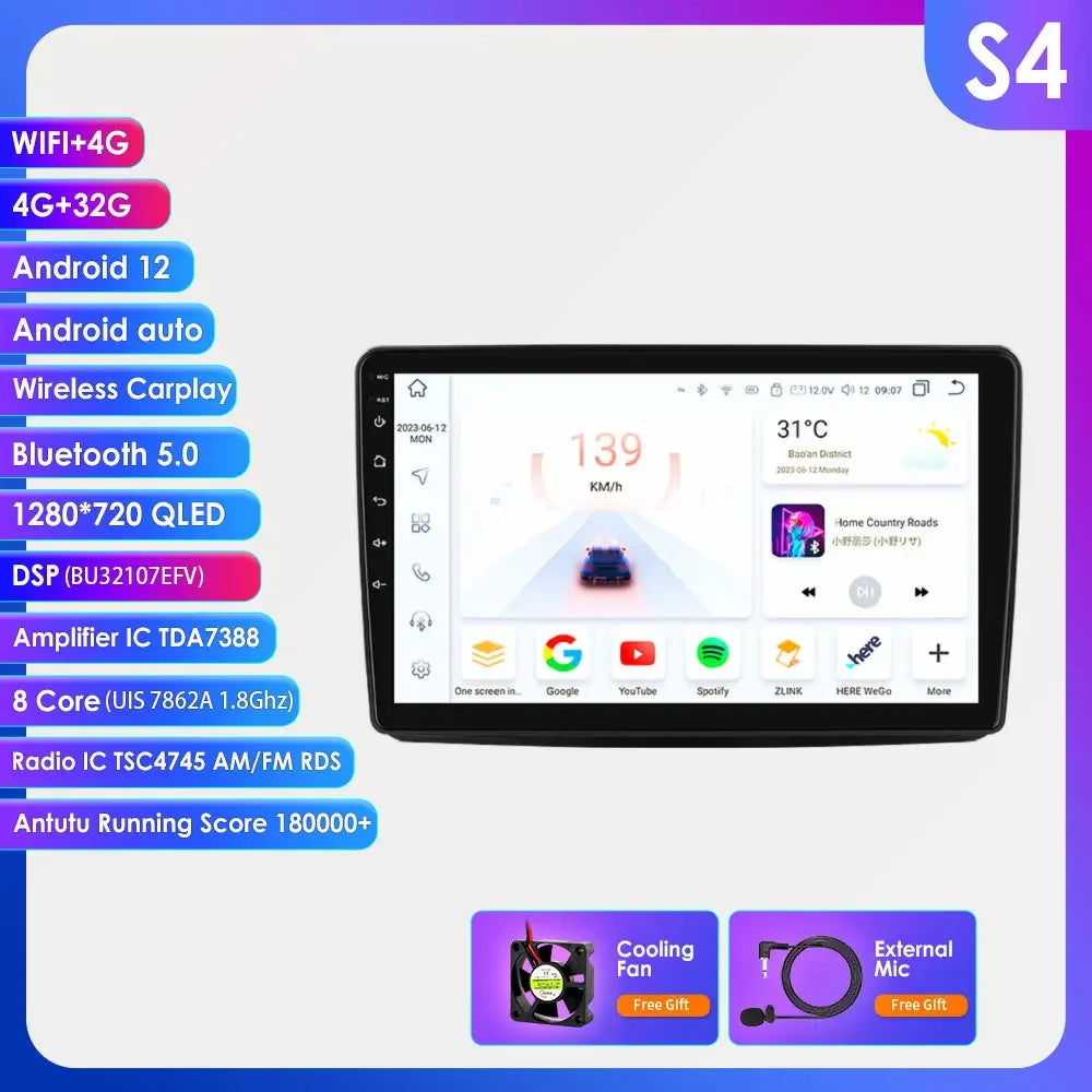 Android Radio Car Multimedia for Fiat Panda 2003 -2012 Android Auto Audio GPS 7862 Stereo Car CarPlay Intelligent Screen Player