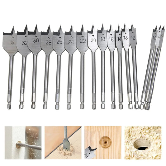 1pcs 10-55mm Durable Woodworking Tool Sets Flat Drill Long High-carbon Steel Wood Flat Drills Woodworking Spade Drill Bits