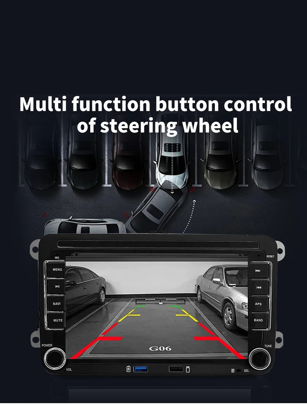 7 Inch Android 13 Auto Carplay Radio GPS For VW Volkswagen VW Multivan Scirocco Transporter und MultivanT5 T6 WiFi Car Player
