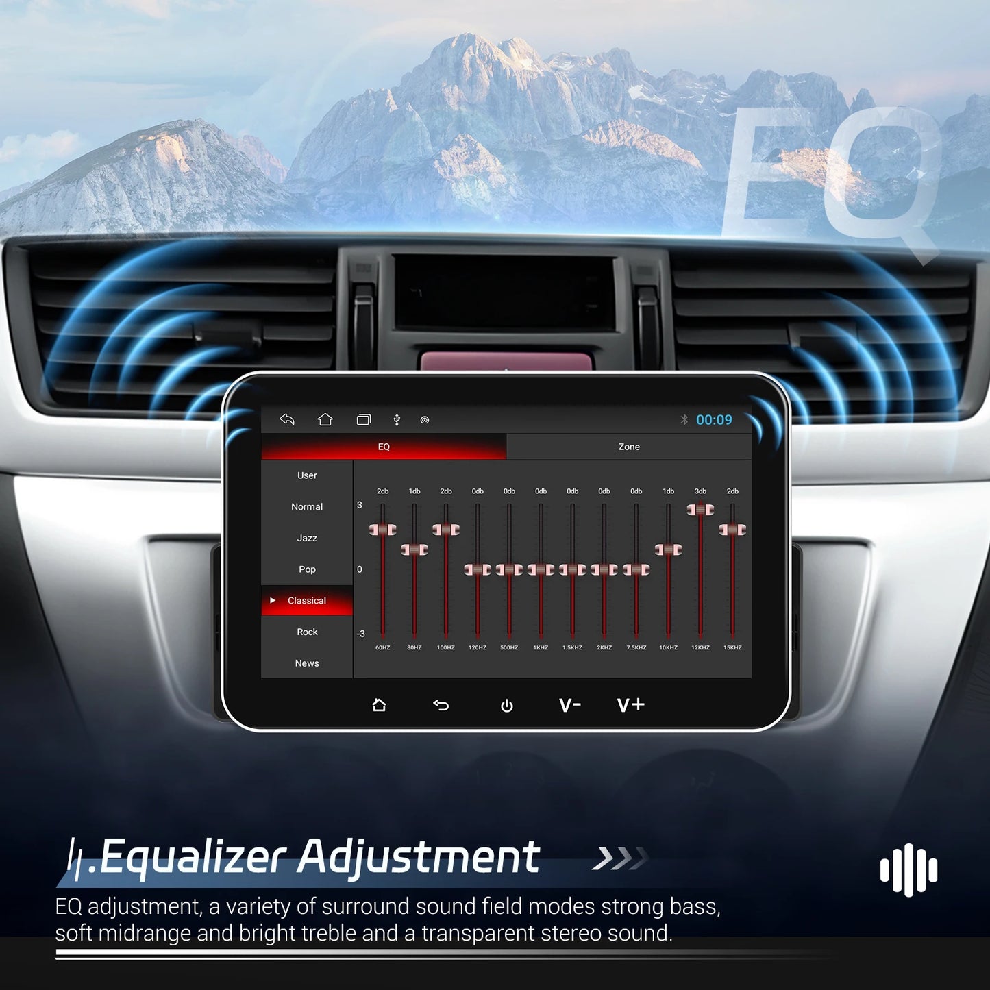 Podofo 2+32G Android Car Radio 7'' 1Din Multimedia Player Carplay Android Auto GPS Navigation WIFI EQ Split Screen Car Stereo
