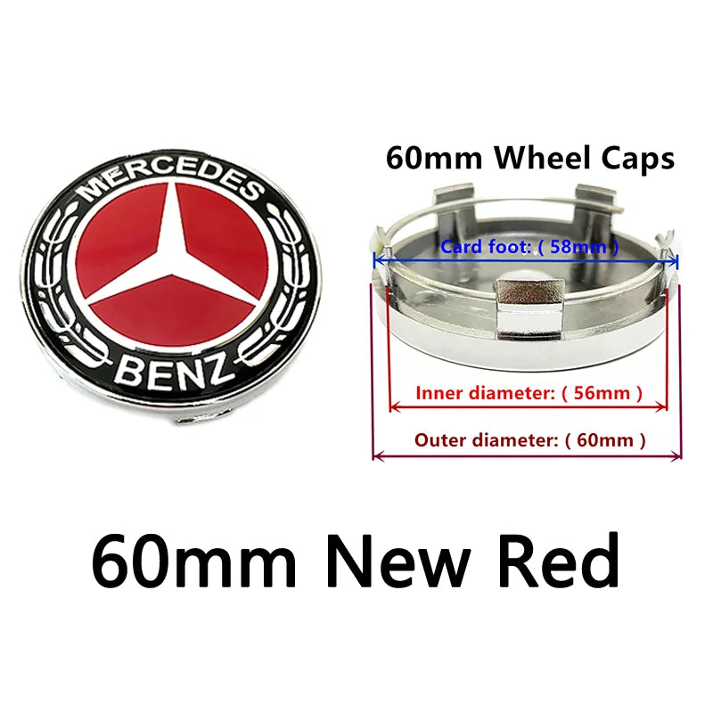 40pcs 56mm 60mm 68mm 75mm 3Pin For Wheel Hub Center Caps Mercedes Benz Emblem Car Rim Hubcap Badge Logo Auto Styling Accessories