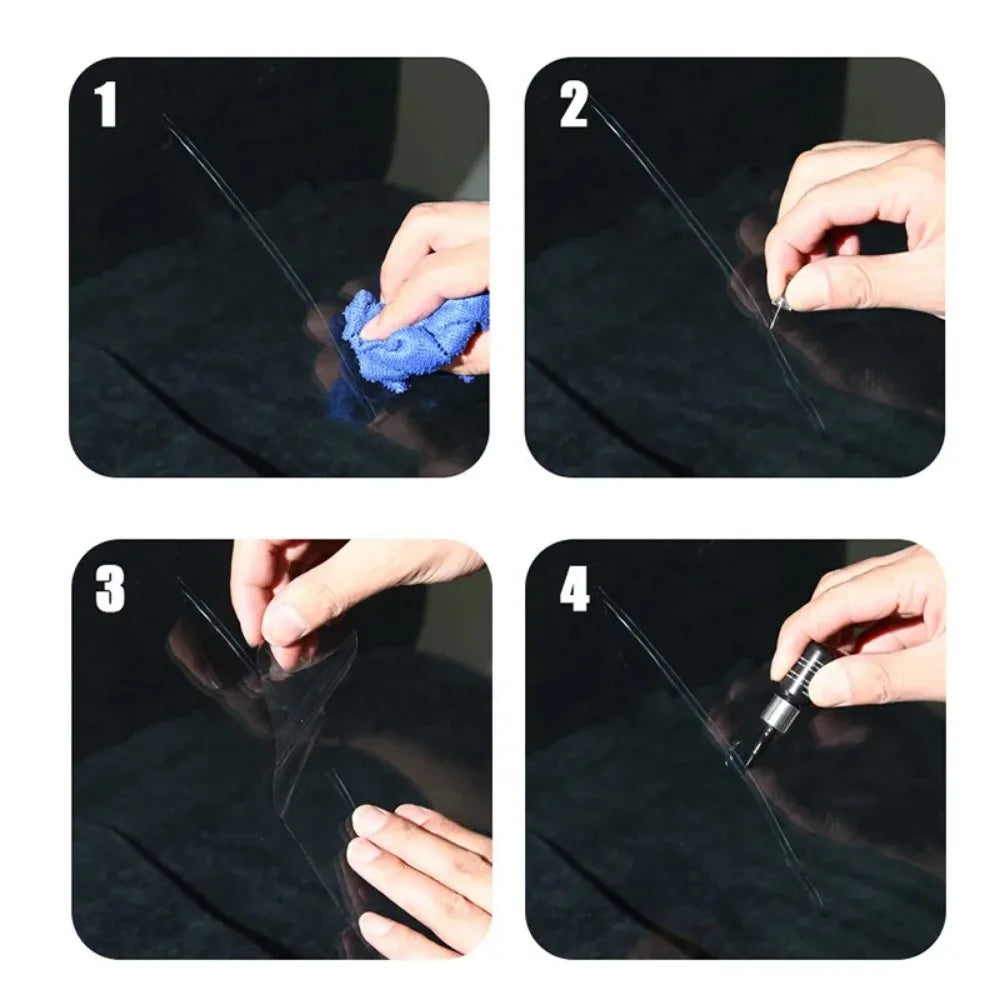Windshield Car Crack Repair Kit DIY Window Mobile Screen Kit Cure Glue Car Glass Scratch Crack Repair Accessories Clean Neat