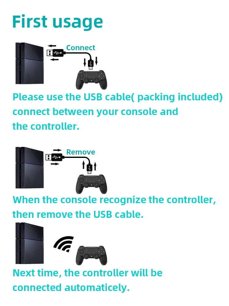 Bluetooth-yhteensopiva peliohjain PS4/Slim/Pro langattomalle peliohjaimelle PC:lle Dual Vibration Joystick IOS/Androidille