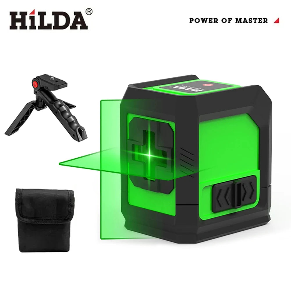 HILDA Laser Level 2-Line Green Laser Instrument With Magnet Wall Level Portable Provincial Support Cross Laser Instrument