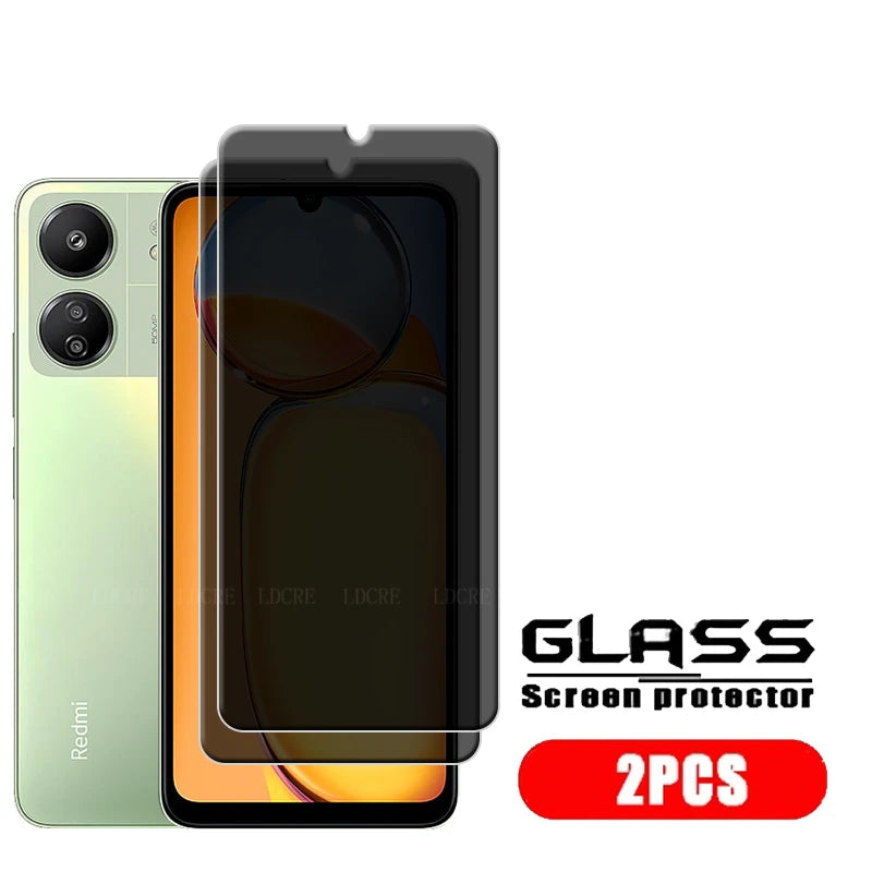 4Pcs For Xiaomi Redmi 13C Glass Redmi 13C Screen Protector Phone Cover Protective 9H Anti-Spy Privacy Tempered Glass Redmi 13C