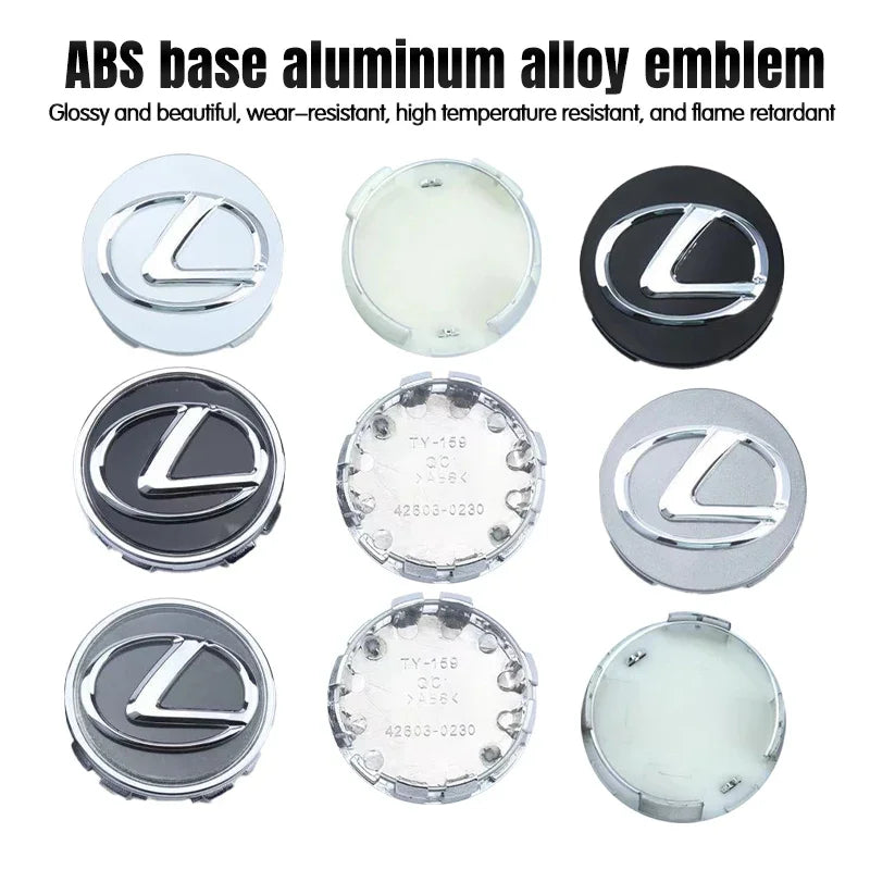 4PCS 62mm Car Wheel Center Hub Emblem For Lexus ES240 ES250 ES350 IS250 IS300 RX270 GS NX300 RX300 RX350 RX400H SL430 CT200